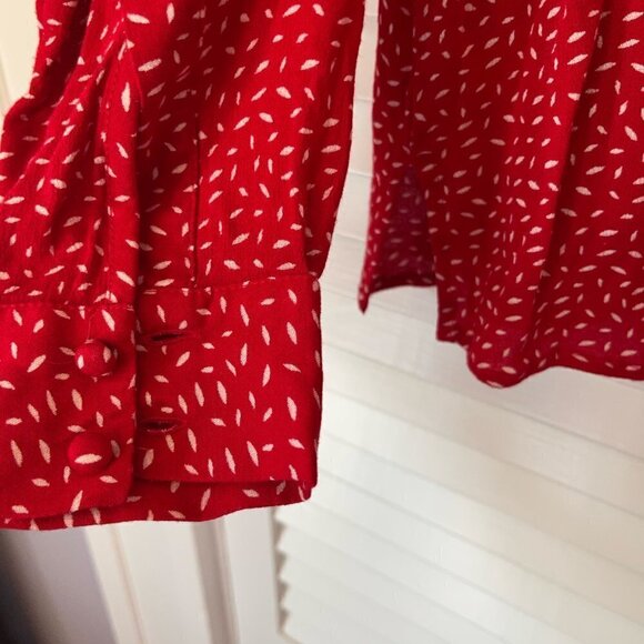 Lucky Brand red white abstract print buttondown large - Picture 5 of 7